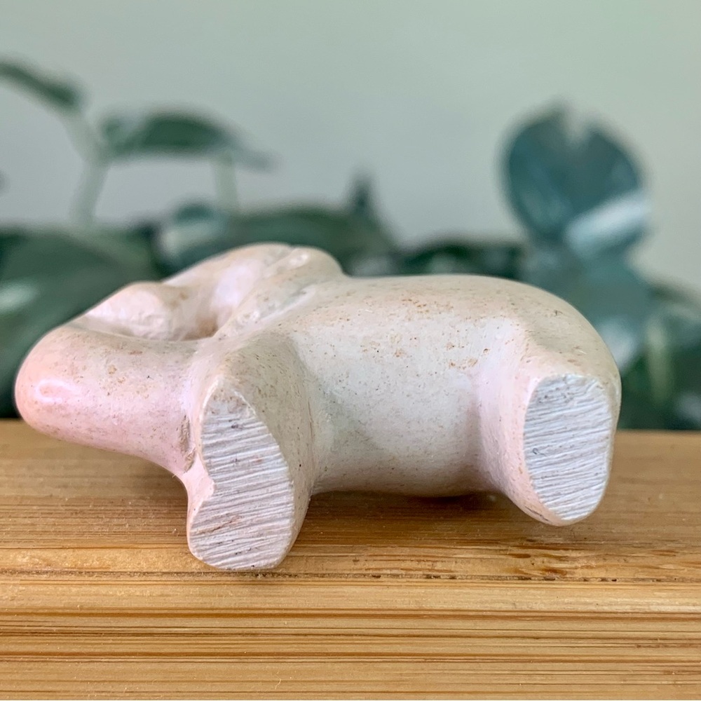 Pink Soapstone Elephant Figurine Hand Carved Zoo Safari Animal Pet Carving 2” - Picture 6 of 9